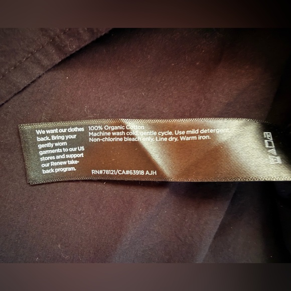 Eileen Fisher Organic Poplin Collared Short Shirt - Black - Size Medium - Picture 7 of 13